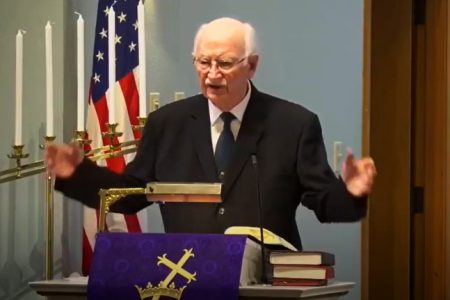 Pastor Richard Gunderson preaching on November 28, 2021 at Bethany Free Lutheran Church